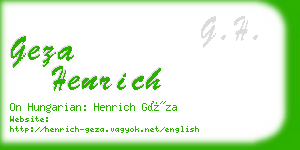 geza henrich business card